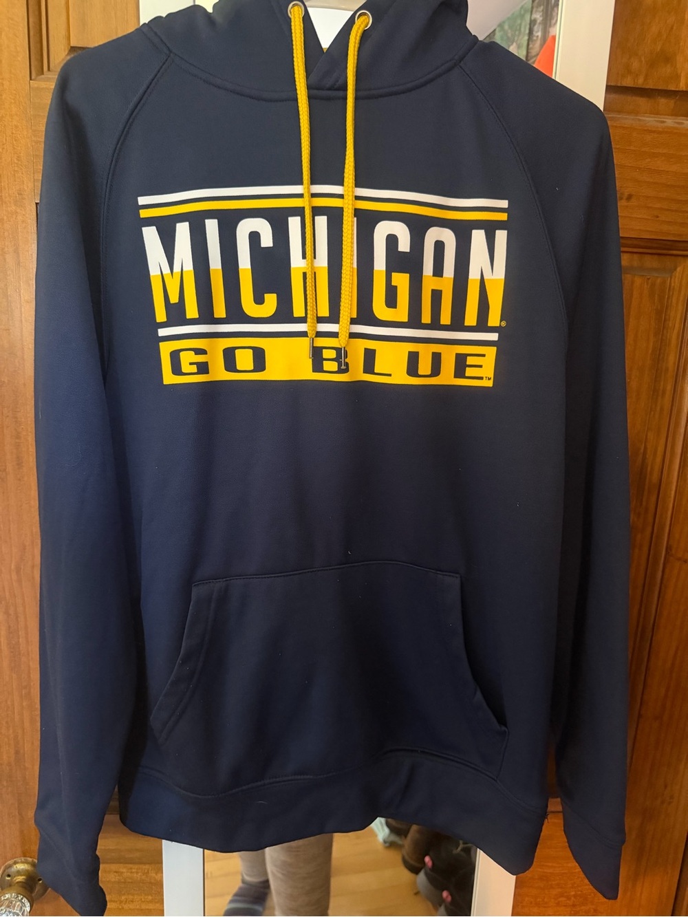 Colosseum Navy Hoodie with Yellow Accents - Michigan Go Blue